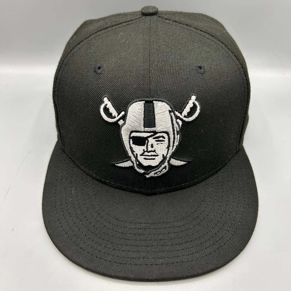 Las Vegas Raiders Hat Men 8 Black Embroidered 59Fifty New Era Fitted Cap